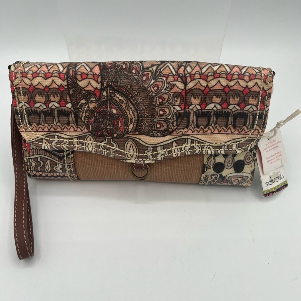 NWT Sakroots Pink and Brown Patterned wallet/wristlet - Picture 2 of 10